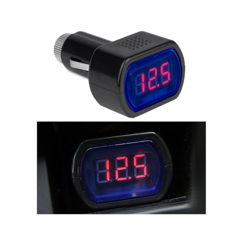 KAUEGOW Car LED Cigarette Lighter Voltmeter, DC 12V 24V Vehicle