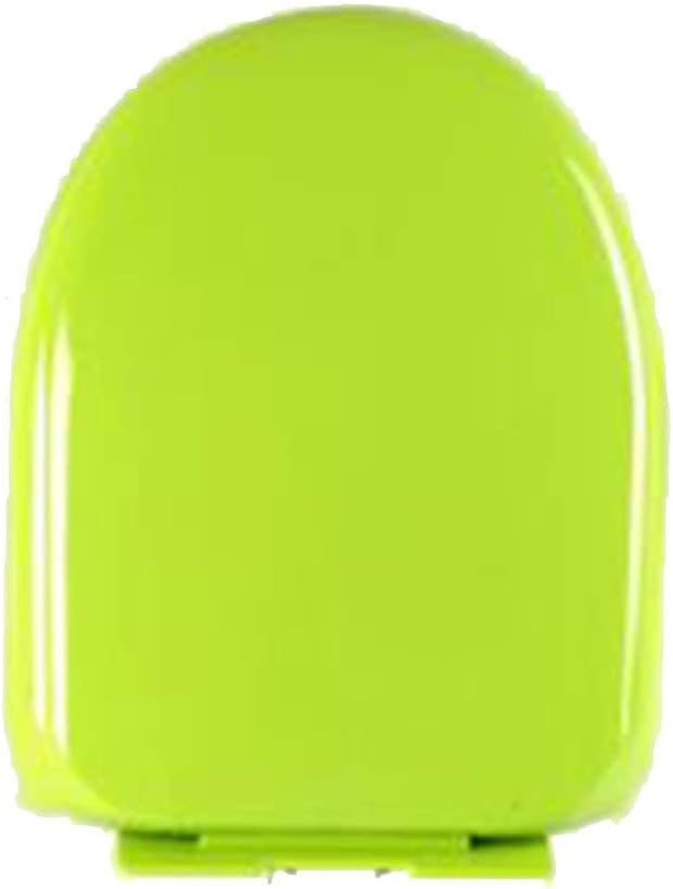 Colorful Toilet Lid with Mute Adjustable Hinge, Thickened Ultra-Resistant Cover, Easy to Install for V/U/O Toilets (White 35.4 x 42.3CM)