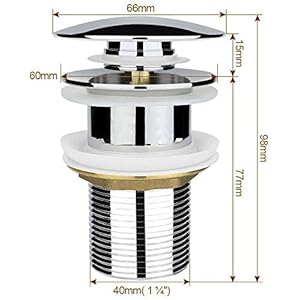 TOSCH TLS 125 Pop Up Waste Coupling Full Brass 304 (Chrome Finish (5 Inch)