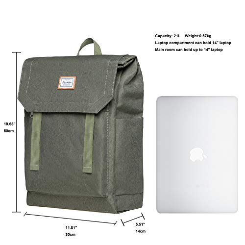KAUKKO Casual and Stylish Backpack Multi-Use Backpack, Outdoor Backpack, Travel Laptop Backpack Fits 15 Inches, Green (KF14), Taille unique, daypack backpack2