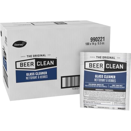 BEER CLEAN Diversey Glass Cleaner for Manual Brush, 0.5 oz, 100 Pack