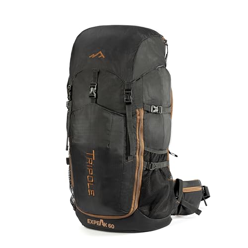 Image of TRIPOLE Expeak 60L Rucksack Bag for Men & Women | Front Opening, Laptop Compartment & Raincover | Trekking, Hiking & Backpacking