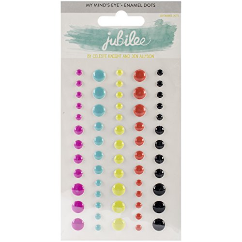 My Minds Eye Jubilee Wild Berry Adhesive Enamel Dots, Life