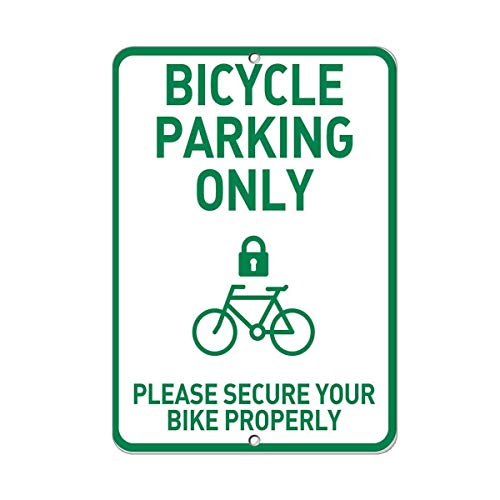 Bicycle Parking Secure Your Bike Properly Sign 8"x12" – Aluminum