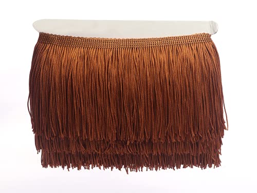 YYCRAFT 10 Yards 4 Inch Wide Tassel Curtain Fringe Trim by the Yard for DIY Sewing Crafts Clothing Curtains Decoration-Brown