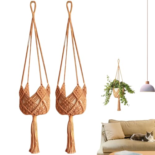 Genérico Colgador de,2 Unidades Colgante De Cuerda Trenzada | Decoración Boho Moderna para Techo, Maceteros Colgantes para Interior Y Exterior