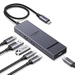 UGREEN USB C Hub, 4K@60Hz USB-C Display, 6-in-1 with 4x 10Gbps USB-A/C Data Ports, 100W PD, 30cm Cable, Aluminum Compact USB Hub for MacBook, HP, Dell Laptops, Steam Deck, iPad Pro and AR Glasses