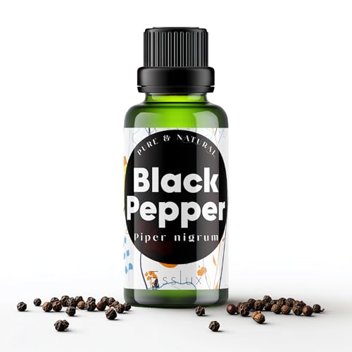 Image of Esslux Black Pepper Essential Oil - 100% Pure Natural Black Pepper Oil for Aromatherapy, Diffuser & Skin | Spicy, Warm Aroma Ideal for Massage & Soap Making - Therapeutic Grade - 90 ML