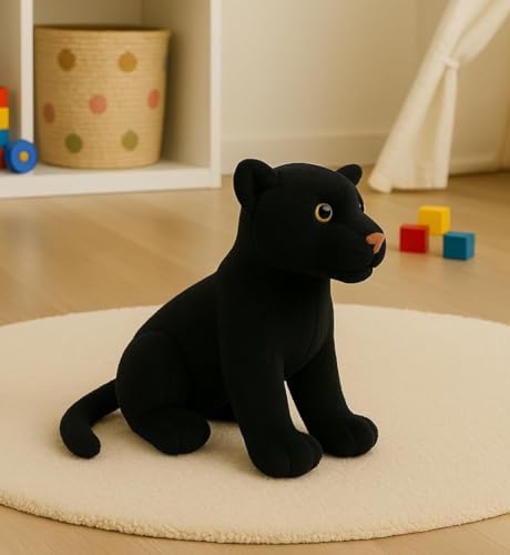 Image of Tickles Black Panther Soft Stuffed Plush Animal Toy for Kids Boys & Girls Birthday Gift (Color: Black Size: 30 cm)