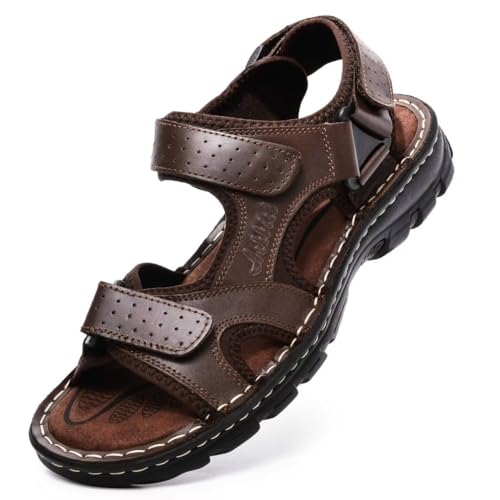 Image of Arkbird Men's Sandals, Closed Toe Leather Fisherman Outdoor Hiking Sport Shoes Summer