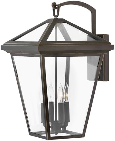 Hinkley Alford Place 2568OZ-LL Extra Large Outdoor LED Wall Mount Lantern, Die Cast Aluminum Frame, Sealed Clear Glass, Dimmable, Oil Rubbed Bronze