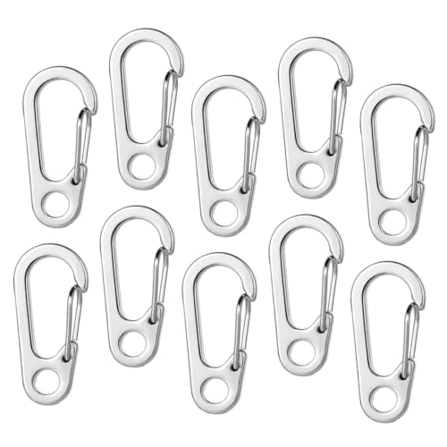 Toddmomy 10 Piezas Mosquetones D Forma Resistente Antióxido para Mochilas y Llaveros Clips Multifuncionales para Camping Senderismo y Uso Interior y Exterior