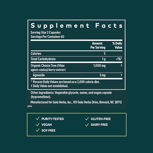 image for Gaia Herbs Vitex Berry - Supports Hormone Balance & Fertility for Wome