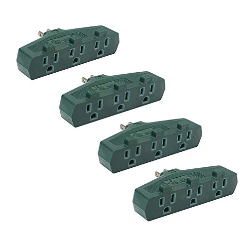 3 Outlet Adapter, Power Outlet Splitter, Grounded Wall Tap,3 Grounded Multi Outlet Adaptor Wall Plug - 4 Pack