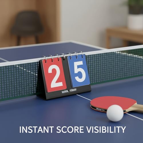 Marcador Manual Giratorio para Tenis de Mesa con Números Rojo y Azul miniatura 2