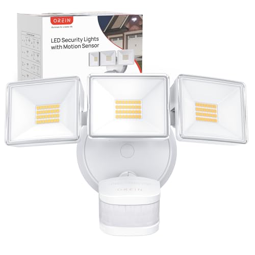 OREiN 10000LM Super Bright LED Flood Light Outdoor, Hardwired Motion Sensor Floodlight, 180&deg;/75FT...