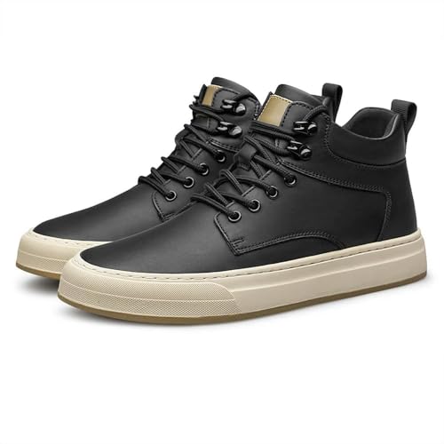 Botas de Moto para Hombre NYSDM, Botas de Senderismo de Marca de Lujo Que Combinan con Todo, Botines de Cuero Genuino para Hombre, Zapatos de caña Alta sin Cordones para Hombre