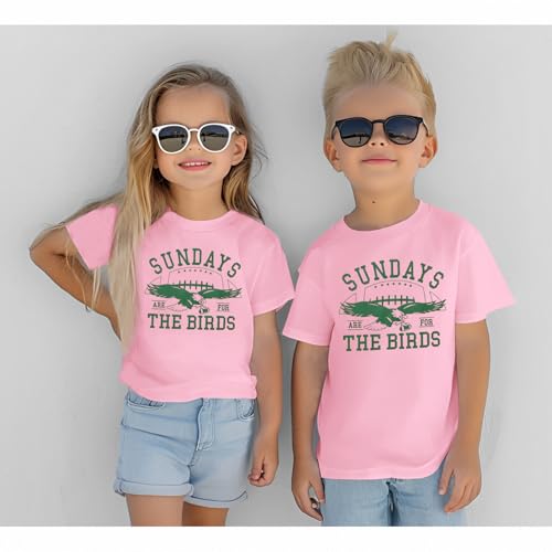 Toddler Football Shirt for Boy Girl Sundays are for The Birds Outfit Kids Funny Print Short Sleeve Graphic Tee Tops4
