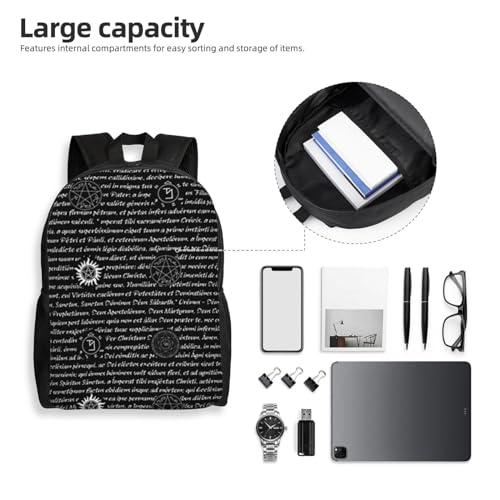 Sac à dos imperméable léger Supernatural Inspiration noir pour travail - 6
