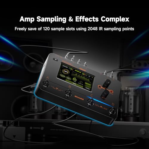 MOOER GS1000 Guitar Multi-Effect Processor Amp Sampling Dual Effects Chains with XLR Mic Input, Touch Screen, and 350+ Effects, Electric Guitar Pedal with 120 Sampling Slots, MIDI Port - Thumbnail 3