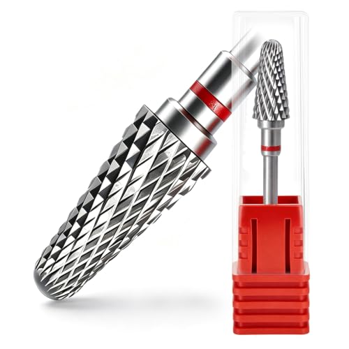 FANTEXY Carbide Nail Drill Bit, 3/32" 5 In 1 Cone Tungsten Fine-F