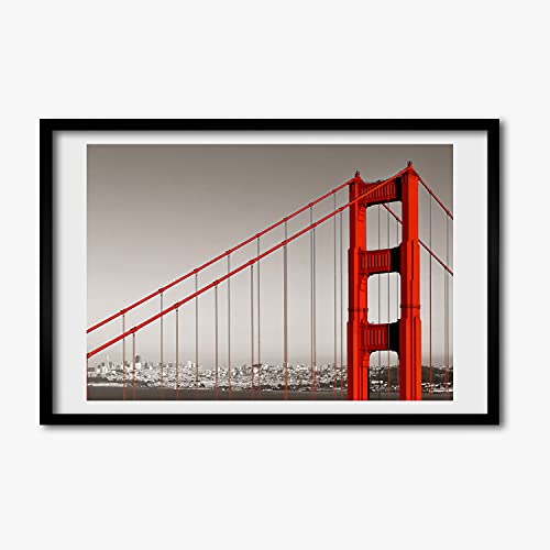 Cadre MDF 60x40 cm Pont De San Francisco pour salon