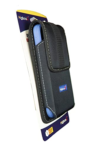 Mgbca Nylon Phone Pouch For Iphone 14 13 12 / Iphone Pro Rugged W/Fixed Secure Holster, Belt Loop Clip Holder, Magnetic Closure, Fit Slim-Fit Or Defender Case On Cell Phone (Black-Vertical) #TOP6