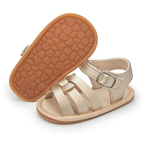 Image of Babelvit Infant Baby Girl Boy Sandals Comfort Premium Summer Outdoor Casual Beach Shoes with Flower Bowknot Anti Slip Rubber Sole Newborn Toddler Prewalker First Walking Shoes