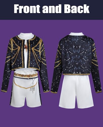 K POP Costume for Kids, Singer Costume for Girls, Halloween Stage Star Cosplay Dress Up3
