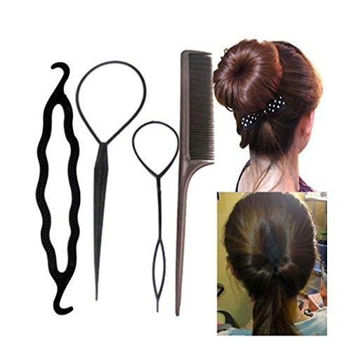 Andoer Conjunto de modelagem de cabelo Ferramenta de trança de cabelo Kit de ferramentas de pão de c