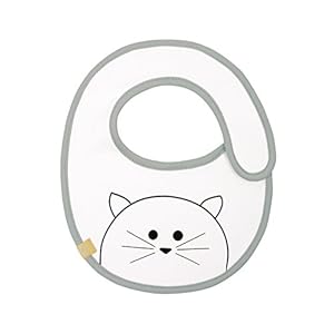LÄSSIG Babyslabbetje, waterafstotend, klittenbandsluiting, katoen, baby slabbetje, klein, Little Chums, Cat