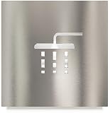 Pictogramme « Douche » en acier inoxydable – Autocollant – Panneau d'avertissement – H.08.E