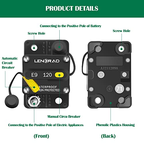 Disyuntor 120A para placas solares y baterías en caravanas 5