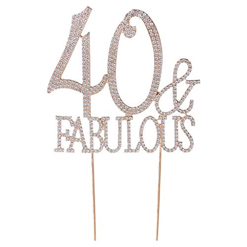 niumanery 40 50 & Fabulous 40th 50th Birthday Cake Topper Number Crystal Rhinestone Anniversary Party Decoration Supplies Cover
