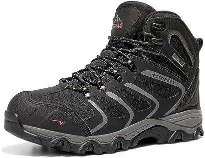 NORTIV 8 Mens Hiking Boots Waterproof Work Outdoor Trekking Backpacking Mountaineering Lightweight Shoes Size 7.5 M US Black/Dark/Grey,160448_M Armadillo.