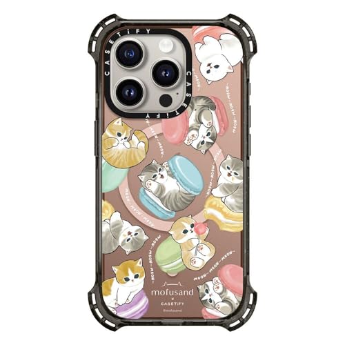 CASETiFY �o�E���X MagSafe�Ή� iPhone 15 Pro �P�[�X [MIL�K�i���� (6x MIL-STD-810G) / 6.5m����̗����������N���A / MagSafe �ɑΉ�] - Do Nothing Or Macaroon -