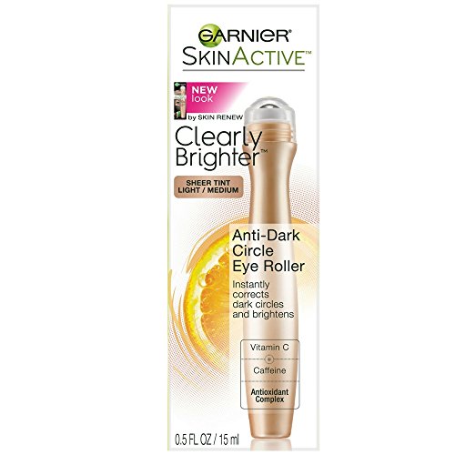 Garnier SkinActive Clearly Brighter Sheer Tinted Eye Roller, Light/Medium 0.5 oz (Pack of 4)