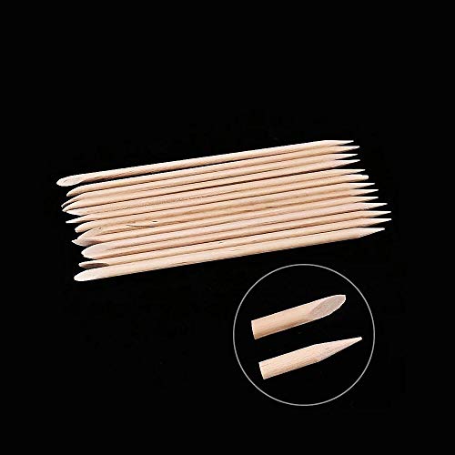 Orange Holz Sticks 200 Stück Nagelhautschieber Nagel Häutchen Stick Doppelseitig Nail Art Maniküre Kunst Pediküre… – Bild 3