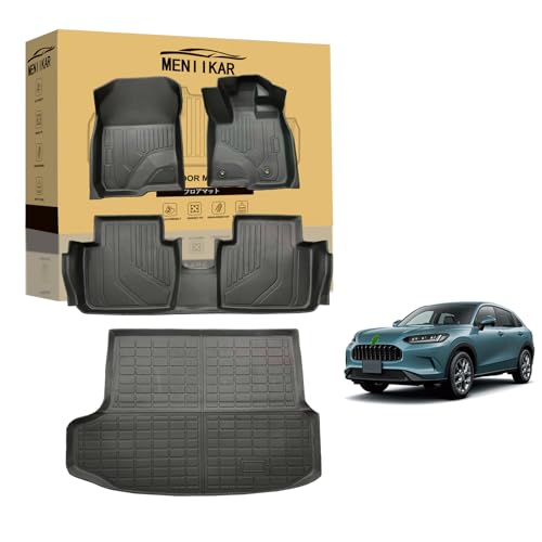 「MENIIKAR」ホンダ 新型 ZR-V RZ系専用 のフロアマット&ラゲッジマット4点セット。3Dカーマットが防水・防滑・防汚でTPE素材製。 ZR-V/ZRV RZ3 RZ4 RZ5 RZ6 RZ系 2023年1月-現行に最適化されたカスタム設計。