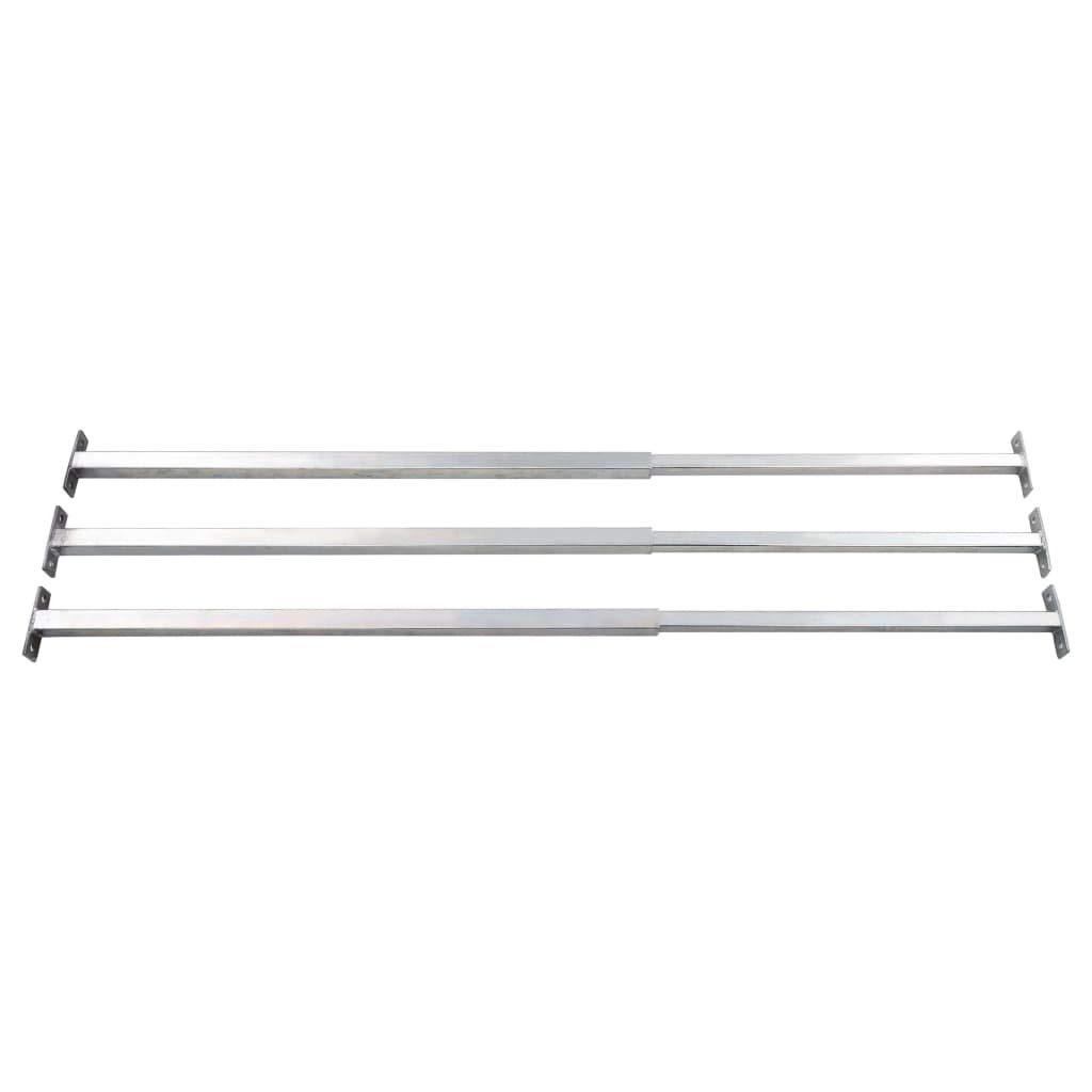Benkeg Barras De Ventana De Seguridad Barras De Seguridad Ajustables para Ventanas 3 Uds 710-1200 Mm De Acero con Galvanizado Eléctrico Plateado