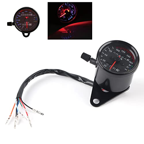 Odometro-contachilometri moto universale-KIMISS Tachimetro per moto, 1pc Contachilometri universale per moto Contachilometri Segnale doppio display digitale KM/H(nero)