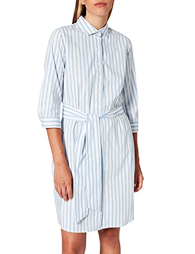 Seidensticker Damen 3/4-Arm Slim fit gestreift Stretch Kleid, Weiß...