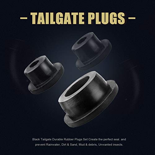 Buyinhouse 3Pc For Wrangler Jk 2007-2018, Black Tailgate Durable Rubber Plugs Set, Tramp Stamp Tire Carrier Delete Removable Snug Rubber #TOP7
