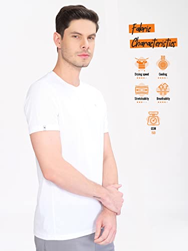 Image of TECHNOSPORT Men's Slim Fit Polyester Activewear Sports T-Shirt with Moisture-Wicking Comfort for Workout, Running & Gym