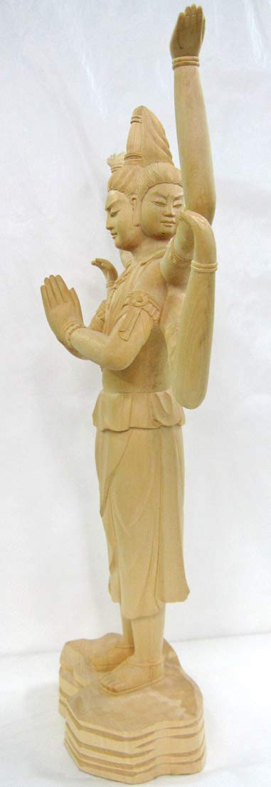 像 木彫 嶋屋謹製 武蔵野彫り 御蔵島ツゲ 四面彫刻木札 全ての面の内容を