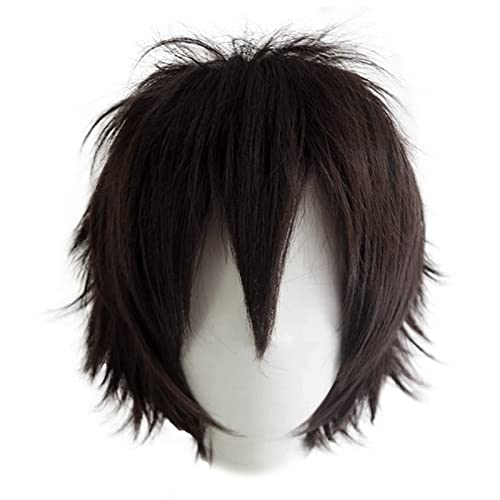 Gairyan Short Brown Wig Cosplay Wig Unisex Anime Cosplay Wigs Women/Men Straight Fluffy Wig Costume Theme Party Fancy Dress Wigs Halloween Wig Comic-Con Costumes Accessories - Image 2