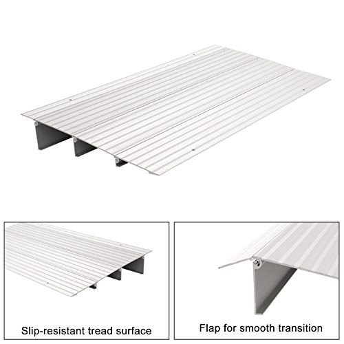 Omecal 3" Rise Threshold Ramp For Wheelchairs, Adjustable Aluminum Alloy Mobility Entry Ramp For Home Doorways, 700Lbs Weight Capacity, 34”L X 17”W X 3”H #TOP2