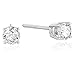 1/4 cttw Certified Diamond Stud Earrings 14K White Gold I1-I2 With Screw Backs