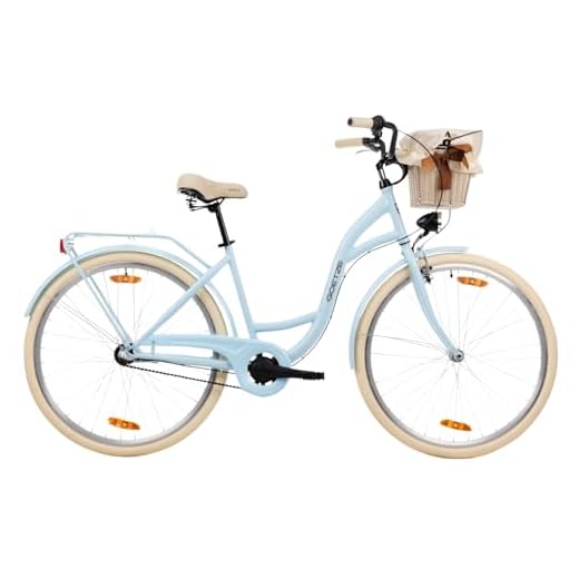 Goetze Style Vintage retro stadscykel damcykel Hollandcykel, 28 tums aluminiumhjul, 3 växlar Shimano Nexus, djupklättrare, bakbromsar, korg med vaddering gratis!
