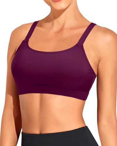 Image of Tempt Me Women Sports Bra Swim Crop Tops Only | Scoop neck, Bathing suits top, Removable cups, Adjustable straps